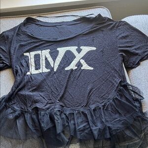 FP Movement by Free People Black Tulle Graphic Tee